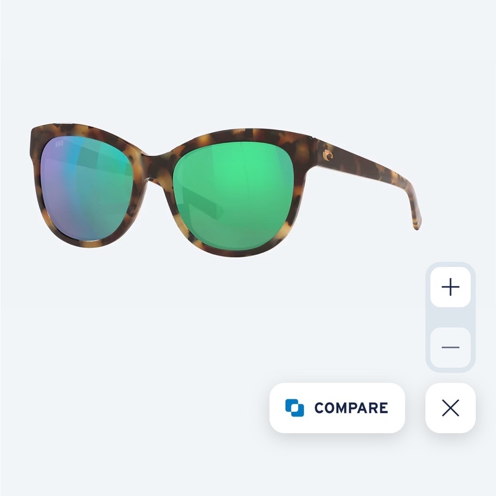 Women’s Costa Bimini Green Polarized Glass Lense Tortoise Shell Sunglasses